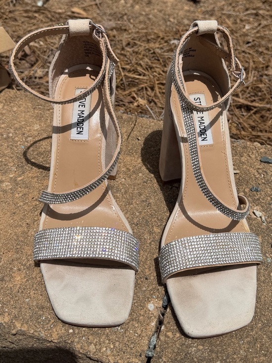 Steve Madden Shoes - Steve Madden Glittering Silver‎ Heels